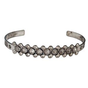 Sanford Vintage Silver Plated Southwestern Cuff Bracelet